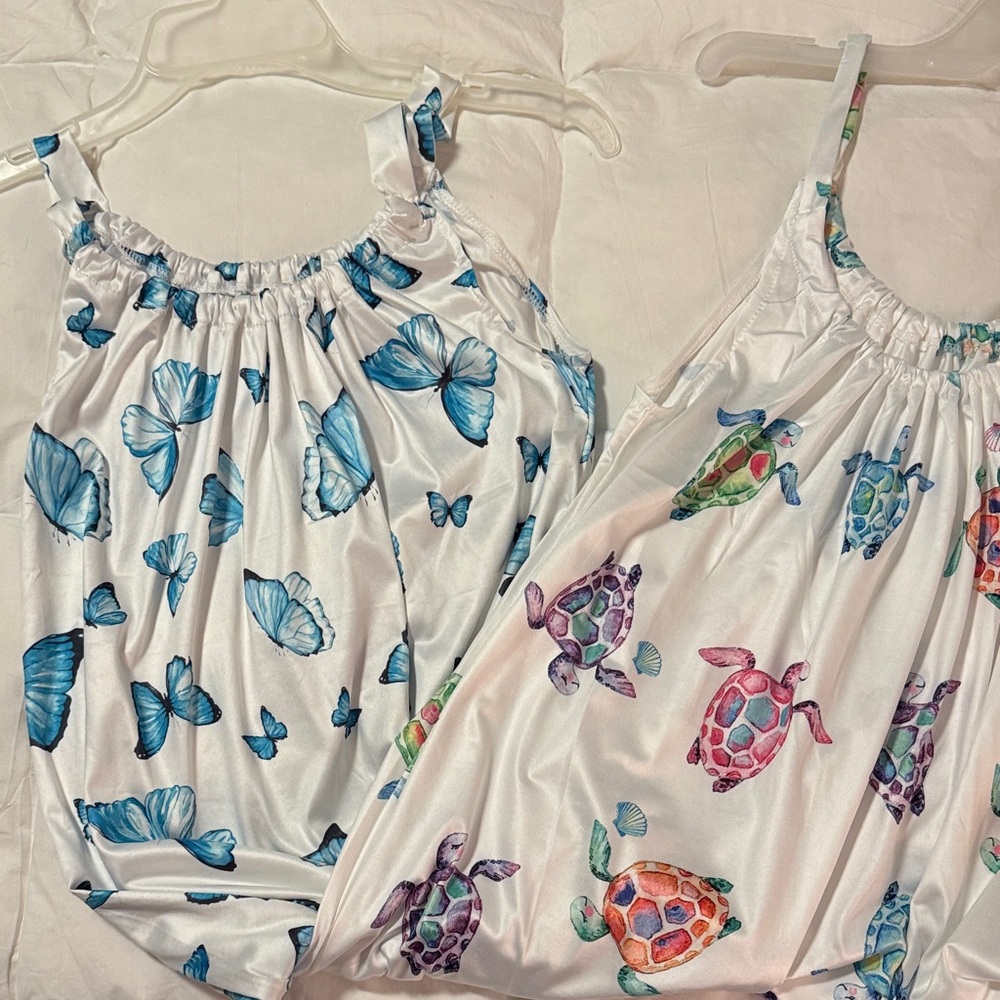 2 Lightweight Print Gowns Small.